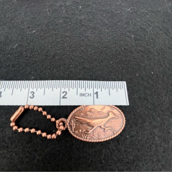 New Mexico Roadrunner Solid Copper Keychain - Picture 4 of 4
